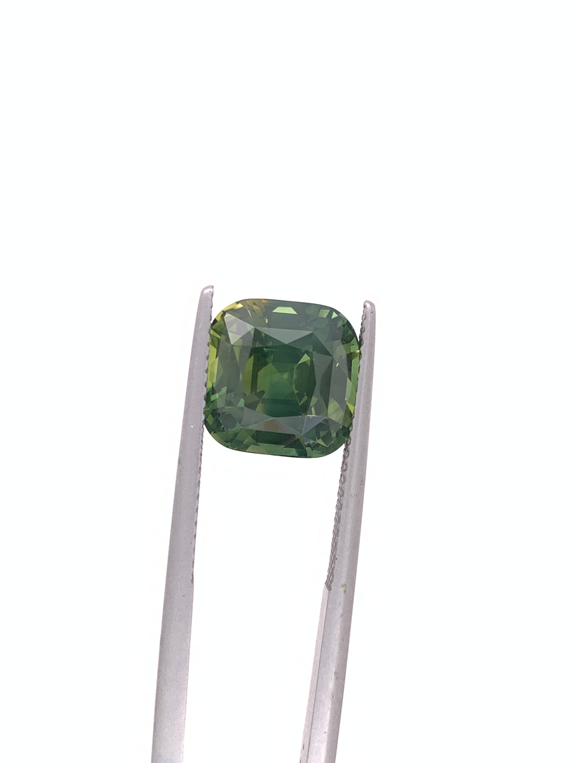 Green Sapphire — 7.59ct Cushion | 10.20x10.20mm | Tanzania | Heated