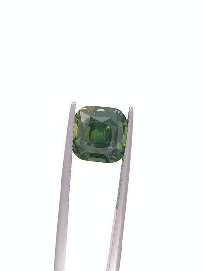 Green Sapphire — 7.59ct Cushion | 10.20x10.20mm | Tanzania | Heated