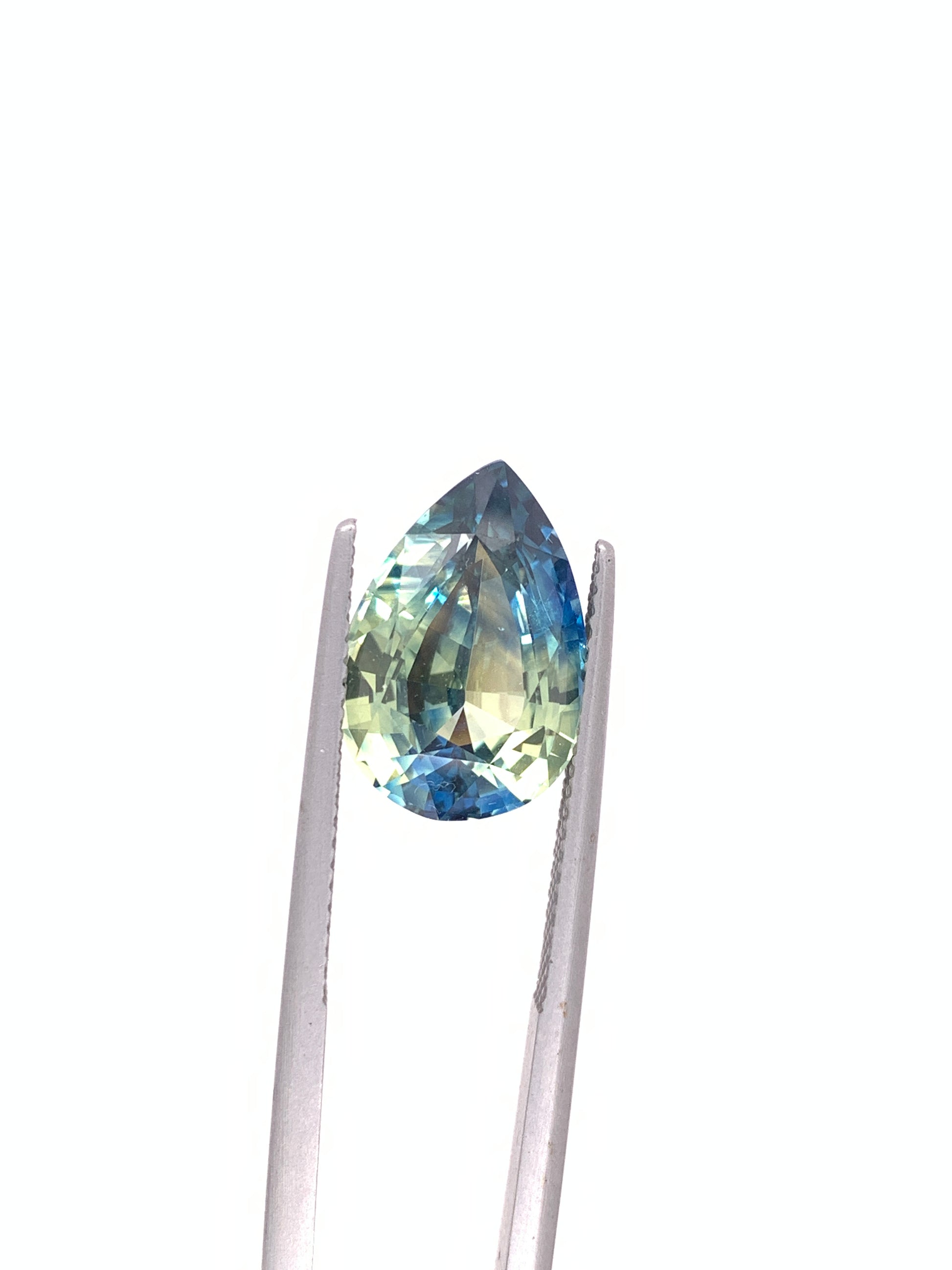 Green Sapphire — 7.71ct Pear | 14.79x10.10mm | Tanzania | Heated
