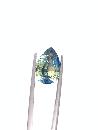 Green Sapphire — 7.71ct Pear | 14.79x10.10mm | Tanzania | Heated