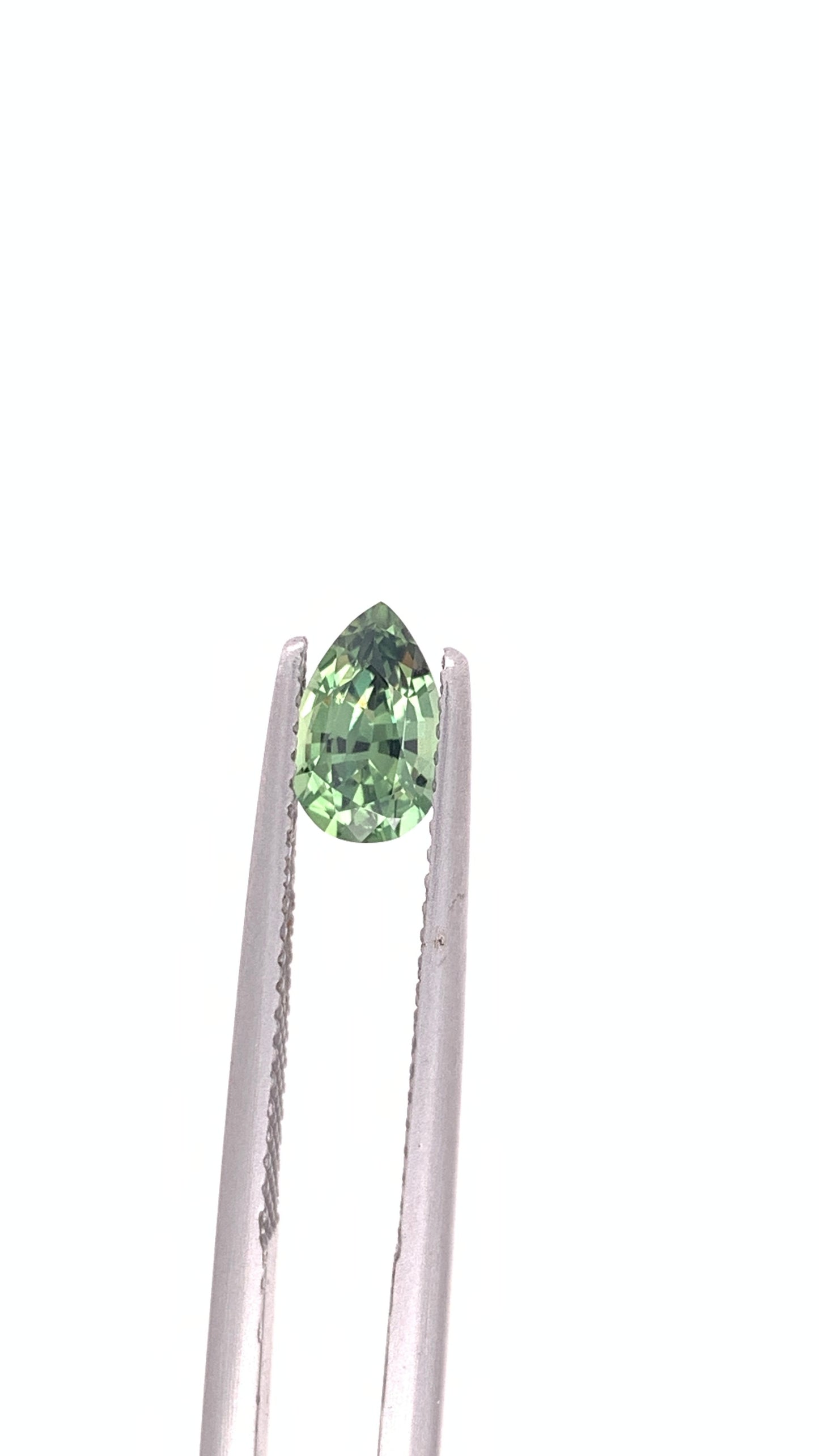 Green Sapphire — 1.01ct Pear | 7.60 x 4.90mm | Tanzania | Heated
