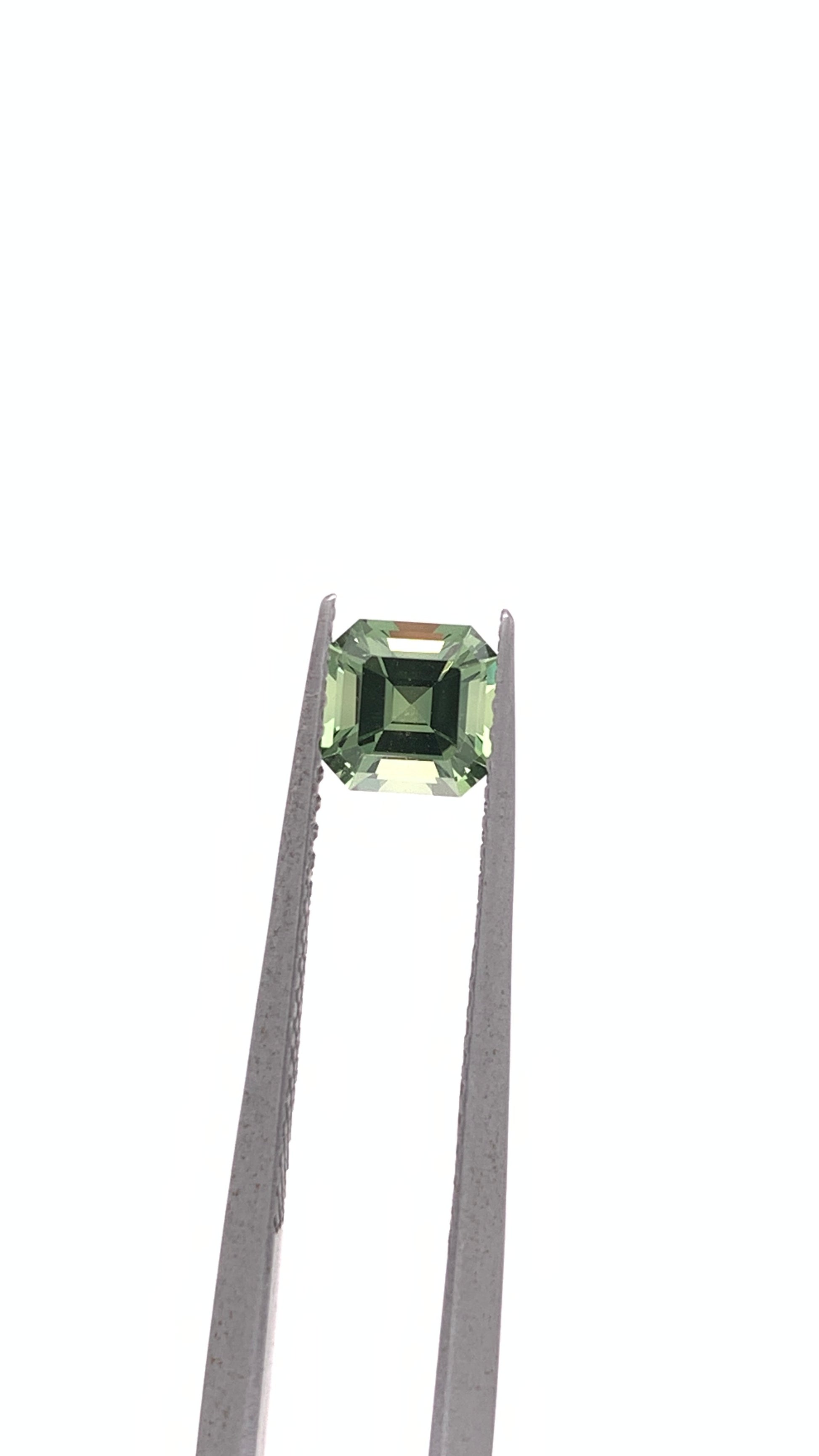 Green Sapphire — 0.78ct Asscher | 5.00 x 5.00mm | Tanzania | Heated