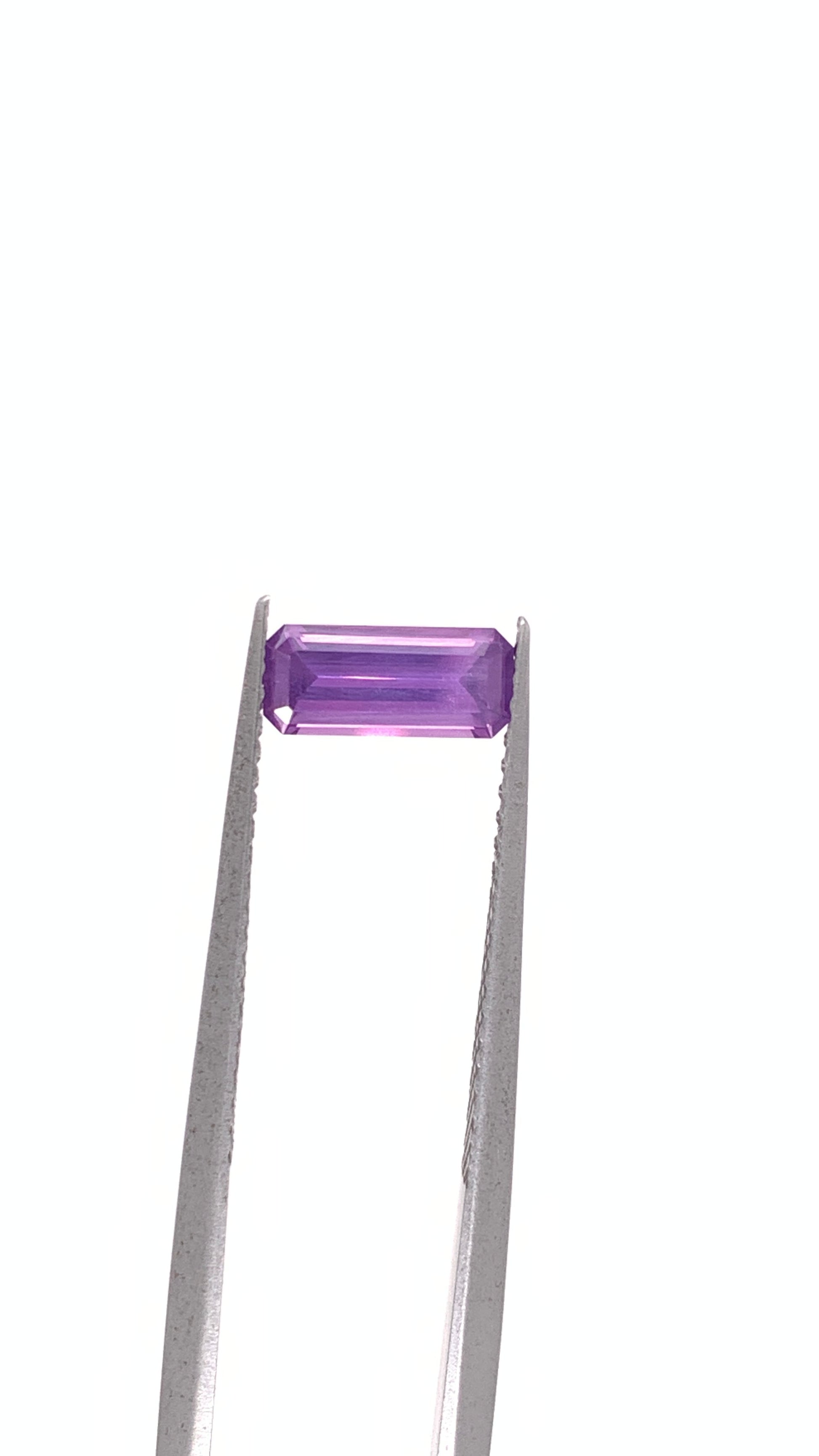 Purple Sapphire — 0.78ct Emerald Cut | 8.00 x 3.55mm | Madagascar | Heated