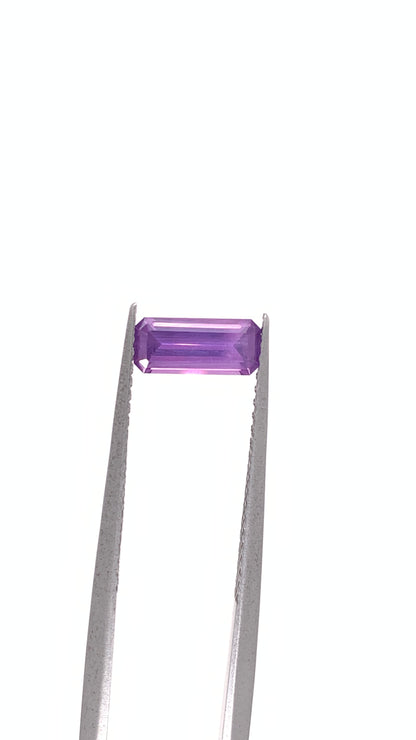 Purple Sapphire — 0.78ct Emerald Cut | 8.00 x 3.55mm | Madagascar | Heated