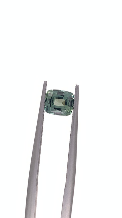 Green Sapphire — 0.90ct Cushion | 5.90 x 5.10mm | Tanzania | Heated
