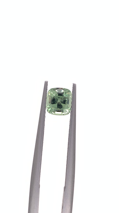 Green Sapphire — 0.91ct Cushion | 5.45 x 5.15mm | Tanzania | Heated