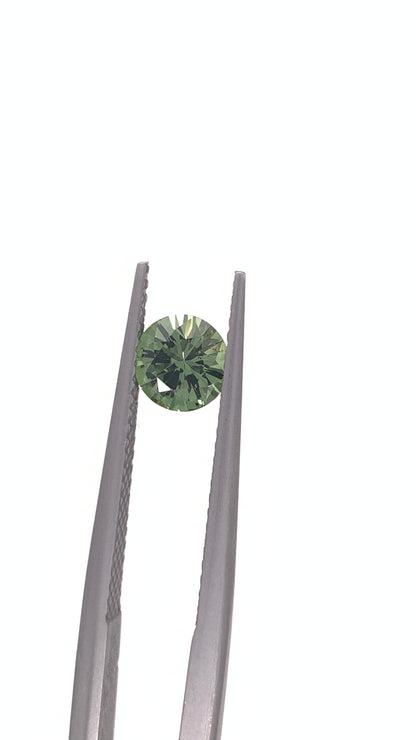 Green Sapphire — 0.77ct Round Brilliant Cut | 5.70mm | Tanzania | Heated