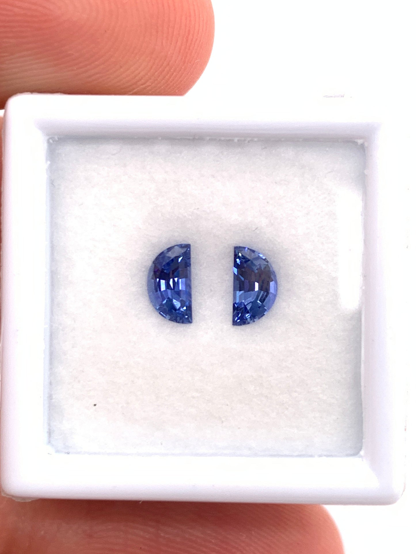 Blue Sapphire — 2pcs Half Moon | 0.63ct total | 5.50 x 3.00mm | Sri Lanka | Heated