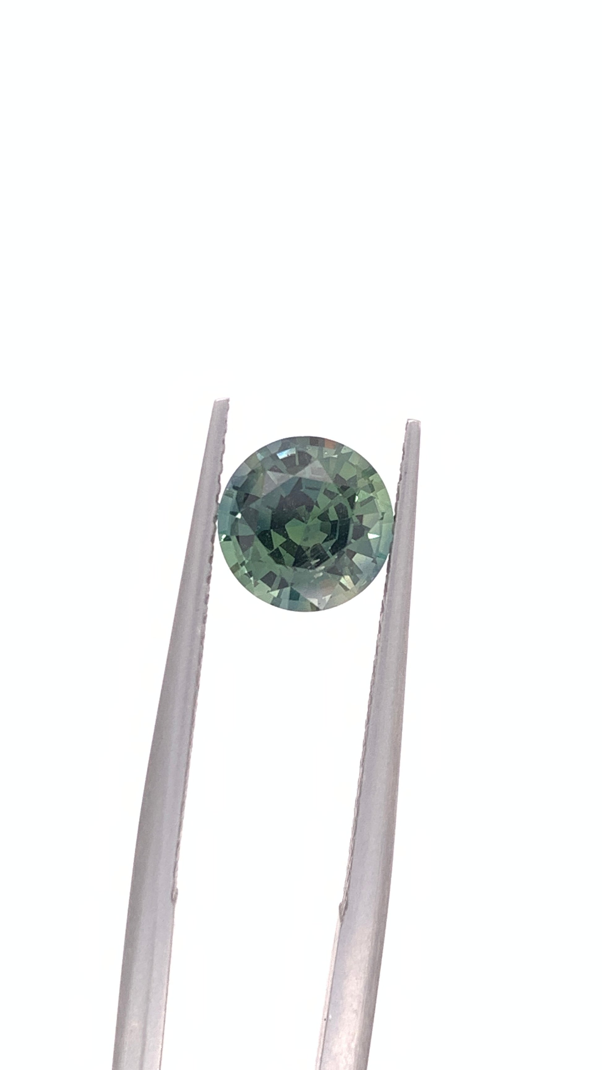 Green Sapphire — 2.05ct Round Step Cut | 7.45mm | Tanzania | Unheated
