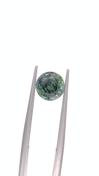Green Sapphire — 2.05ct Round Step Cut | 7.45mm | Tanzania | Unheated