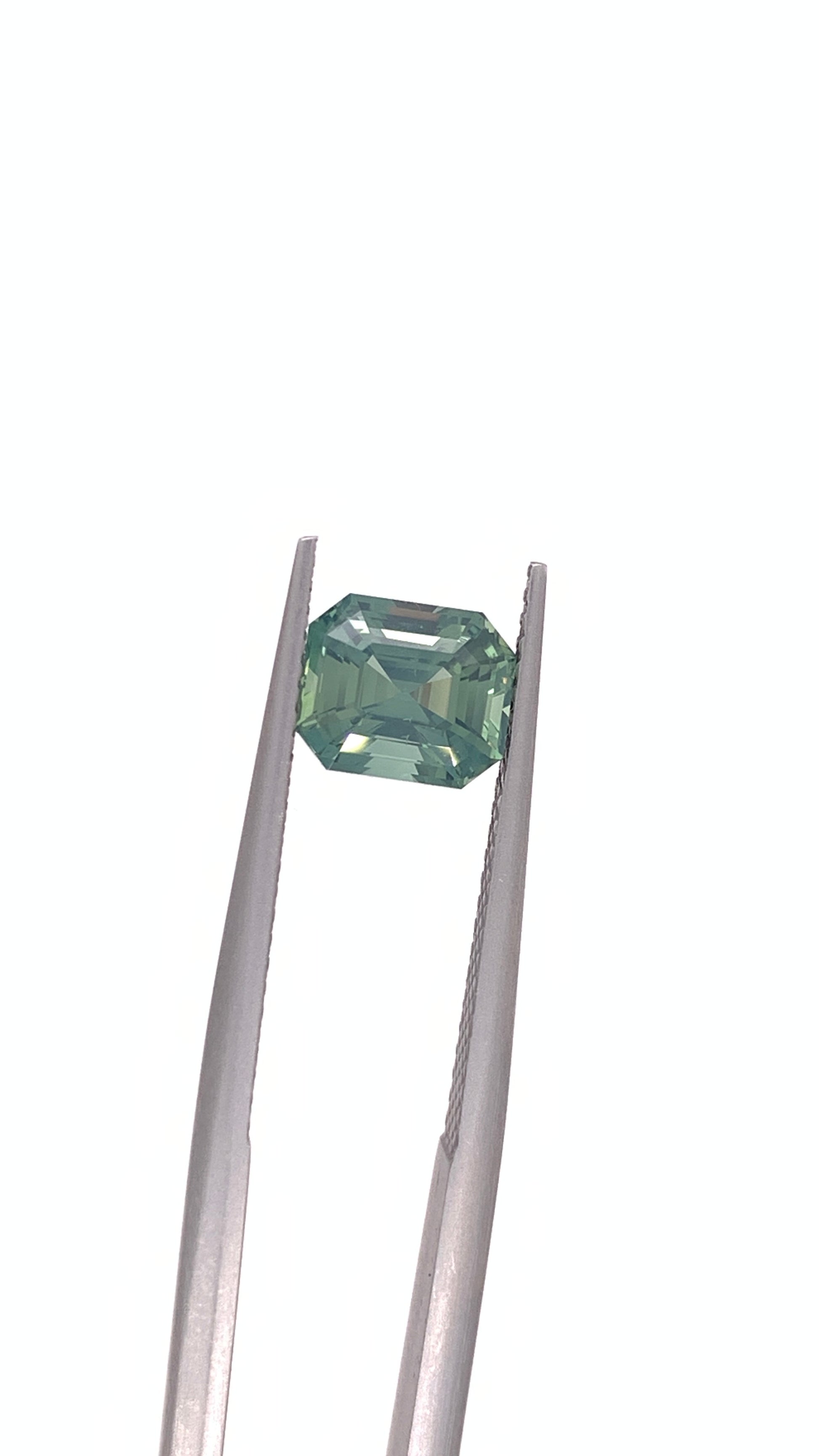 Green Sapphire — 2.03ct Emerald Cut | 7.30 x 6.20mm | Madagascar | Heated