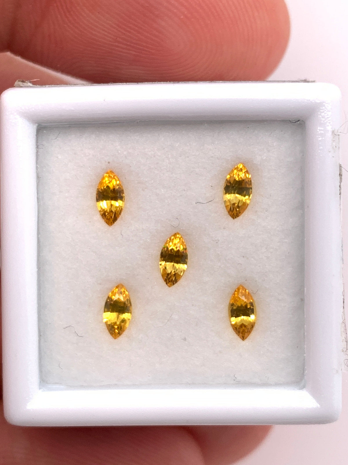 Yellow Sapphire — 5pcs Marquise | 0.58ct total | 4.60 x 2.30mm | Sri Lanka | Heated