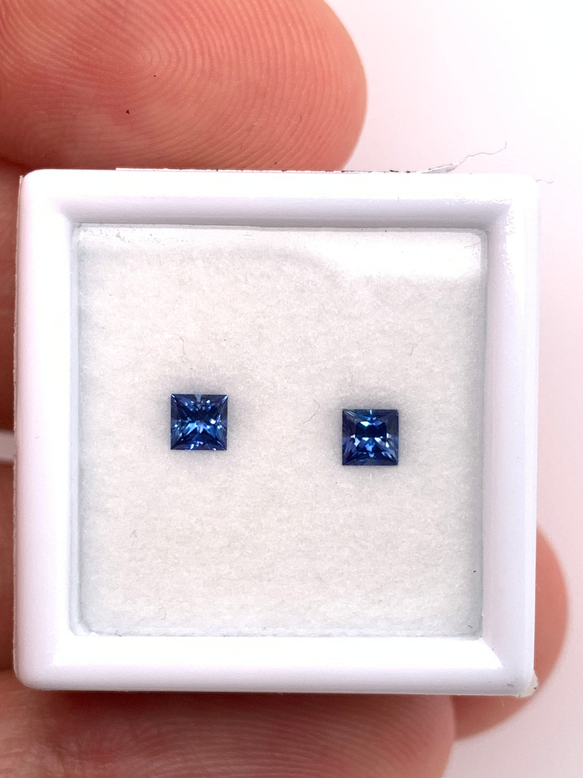 Blue Sapphire — 2pcs Princess | 0.36ct total | 3.00mm | Sri Lanka | Heated