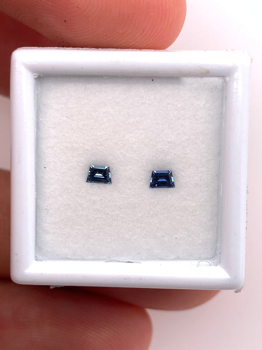 Blue Sapphire — 2pcs Trapezoid | 0.14ct total | 3.00 x 2.00mm | Sri Lanka | Heated