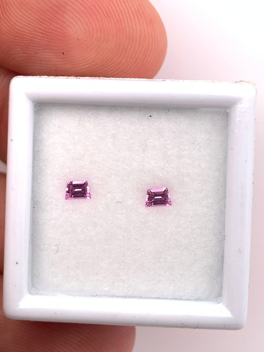 Pink Sapphire — 2pcs Trapezoid | 0.14ct total | 3.00 x 2.00mm | Madagascar | Heated