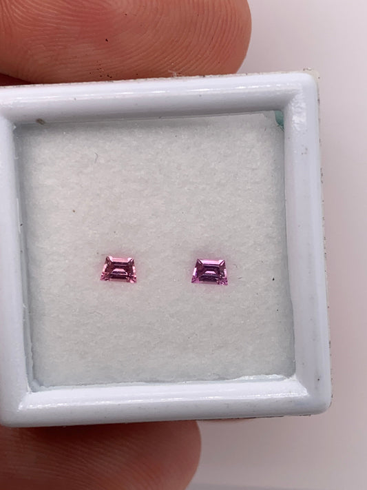 Pink Sapphire — 2pcs Trapezoid | 0.13ct total | 3.00 x 2.00mm | Madagascar | Heated