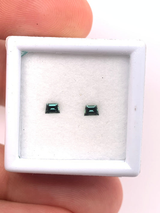 Green Sapphire — 2pcs Trapezoid | 0.14ct total | 3.00 x 2.00mm | Vietnam | Heated