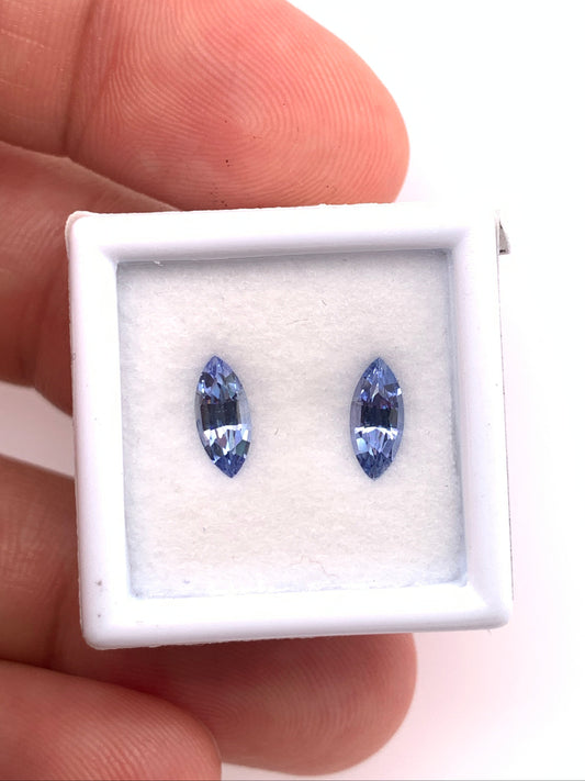 Blue Sapphire — 2pcs Marquise | 1.07ct total | 8.00 x 3.50mm | Madagascar | Heated