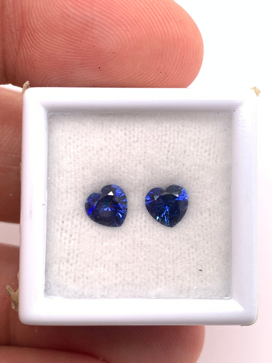 Blue Sapphire — 2pcs Heart | 1.03ct total | 5.10 x 4.90mm | Sri Lanka | Heated