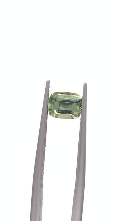 Green Sapphire — 1.28ct Cushion | 6.75 x 5.40mm | Tanzania | Heated