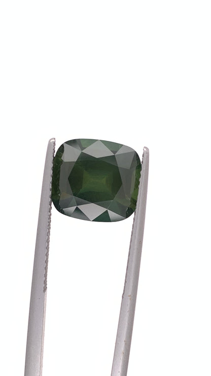 Green Sapphire — 6.15ct Cushion | 11.42 x 10.25mm | Australia | Heated