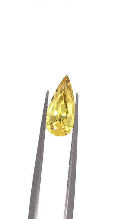 Yellow Sapphire — 2.02ct Pear | 12.25 x 5.85mm | Australia | Unheated