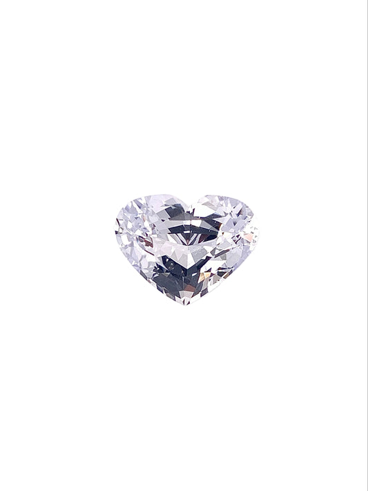 White Sapphire — 5.54ct Heart | 12.10 x 9.60mm | Sri Lanka | Heated