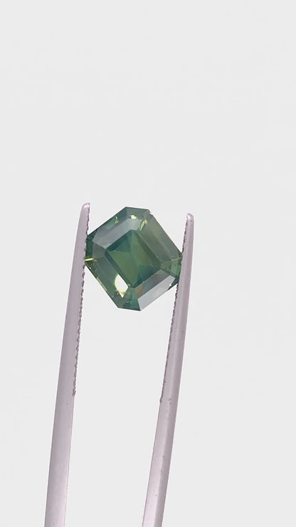 Green Sapphire — 4.41ct Emerald Cut | 9.30 x 8.40mm | Madagascar | Heated