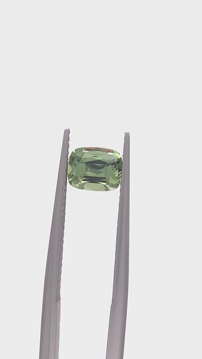 Green Sapphire — 1.28ct Cushion | 6.75 x 5.40mm | Tanzania | Heated