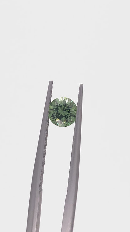 Green Sapphire — 0.77ct Round Brilliant Cut | 5.70mm | Tanzania | Heated