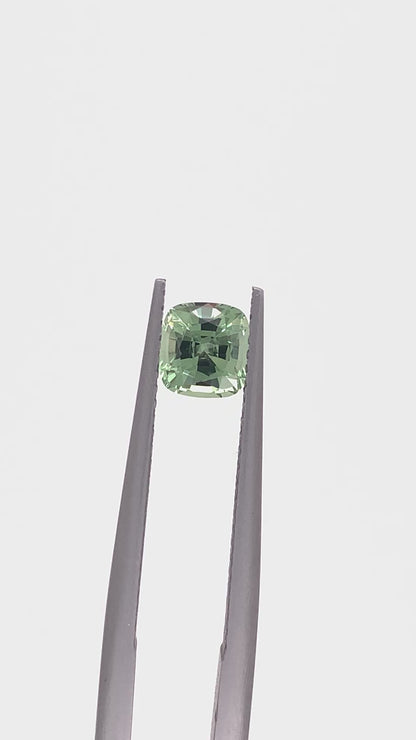 Green Sapphire — 0.91ct Cushion | 5.45 x 5.15mm | Tanzania | Heated