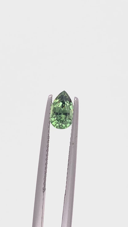 Green Sapphire — 1.01ct Pear | 7.60 x 4.90mm | Tanzania | Heated