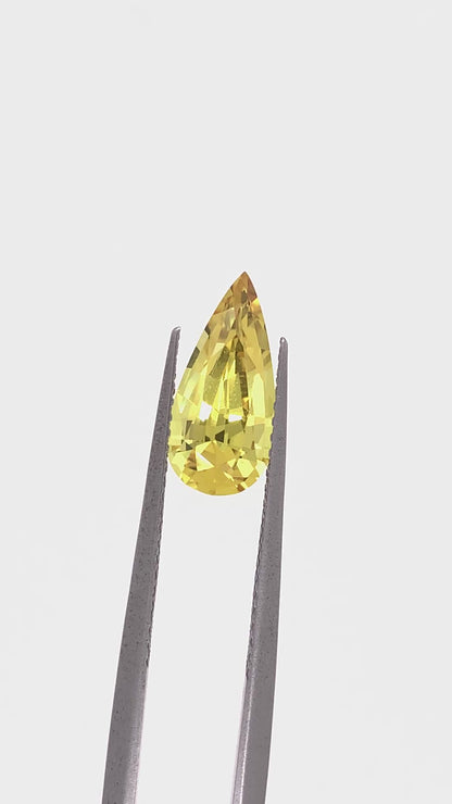 Yellow Sapphire — 2.02ct Pear | 12.25 x 5.85mm | Australia | Unheated