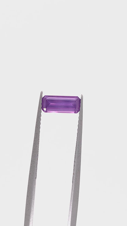 Purple Sapphire — 0.78ct Emerald Cut | 8.00 x 3.55mm | Madagascar | Heated