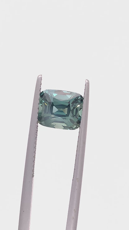 Teal Sapphire — 3.73ct Cushion | 8.75 x 7.20mm | Madagascar | Heated
