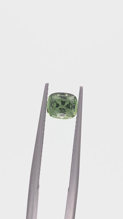 Green Sapphire — 0.98ct Cushion | 6.25 x 5.30mm | Tanzania | Heated