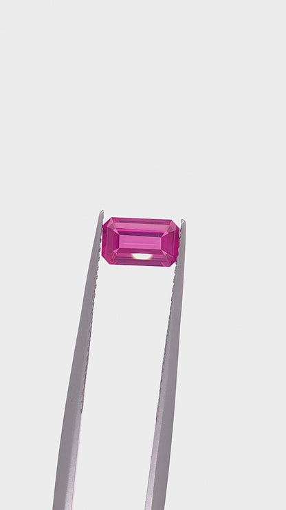 Pink Sapphire — 0.78ct Emerald Cut | 7.00x4.30mm | Mozambique | Heated