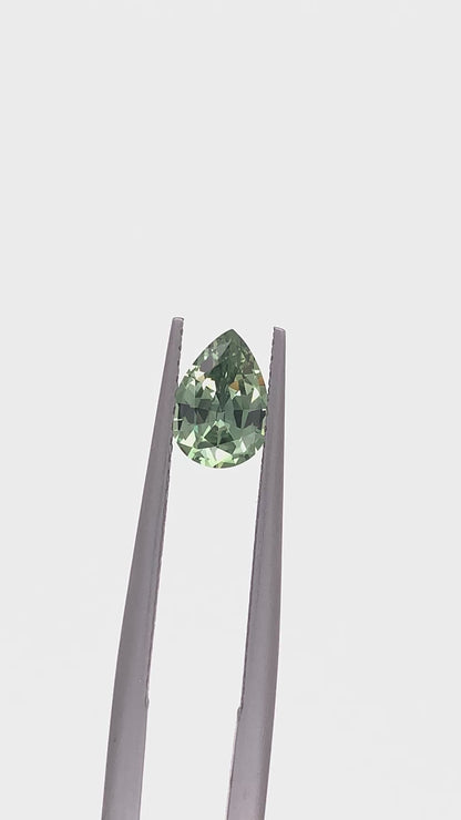 Green Sapphire — 0.96ct Pear | 7.60 x 5.40mm | Tanzania | Heated