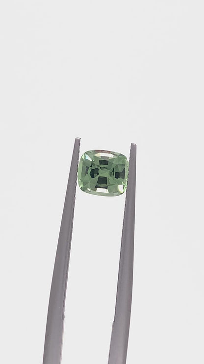 Green Sapphire — 1.02ct Cushion | 6.00 x 5.30mm | Tanzania | Heated