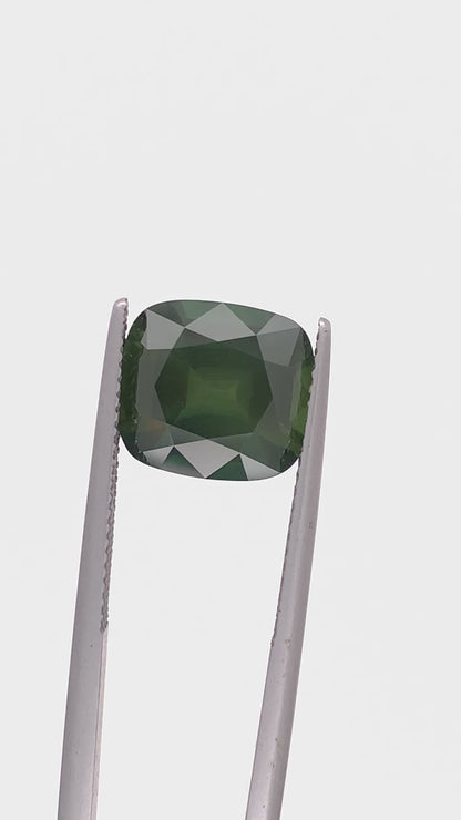 Green Sapphire — 6.15ct Cushion | 11.42 x 10.25mm | Australia | Heated