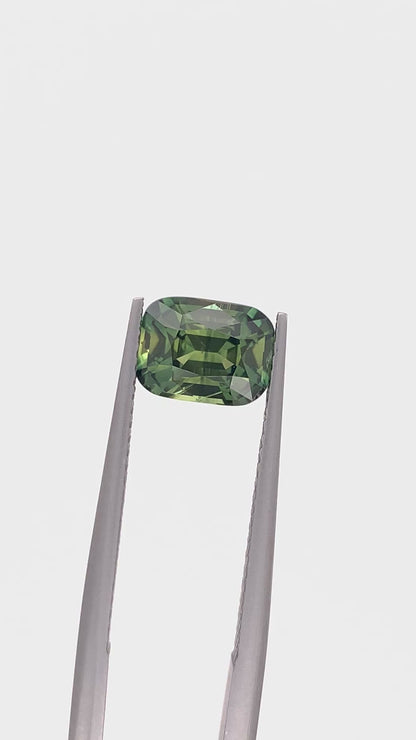 Green Sapphire — 2.06ct Cushion | 8.00x6.20mm | Madagascar | Heated