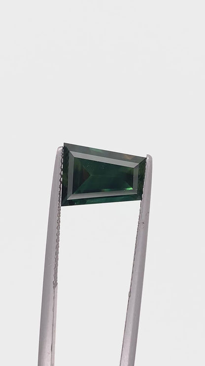 Green Sapphire — 3.97ct Tapered Baguette | 11.25 x 8.65 x 5.90mm | Australia | Heated