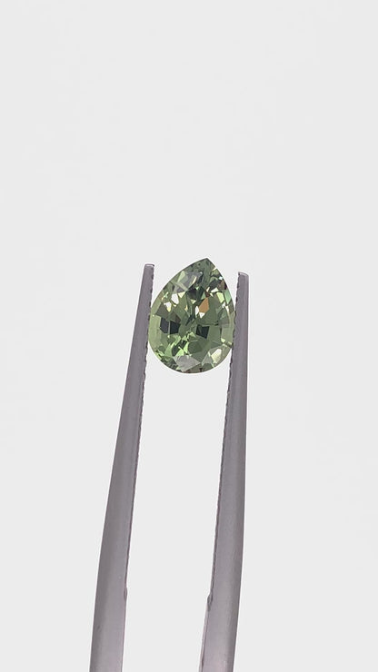 Green Sapphire — 1.12ct Pear | 7.30 x 5.60mm | Tanzania | Heated