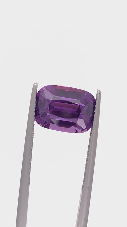 Purple Sapphire — 7.01ct Cushion | 11.81x8.63mm | Tanzania | Heated