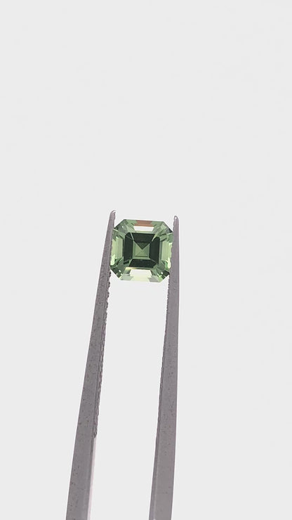 Green Sapphire — 0.78ct Asscher | 5.00 x 5.00mm | Tanzania | Heated