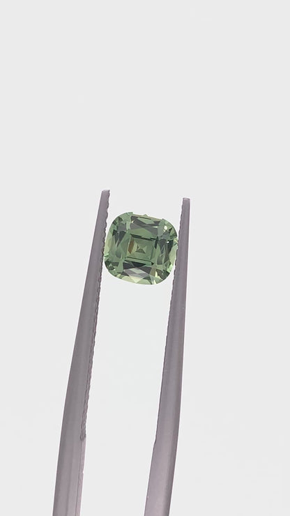 Green Sapphire — 1.16ct Cushion | 6.10 x 6.00mm | Tanzania | Heated