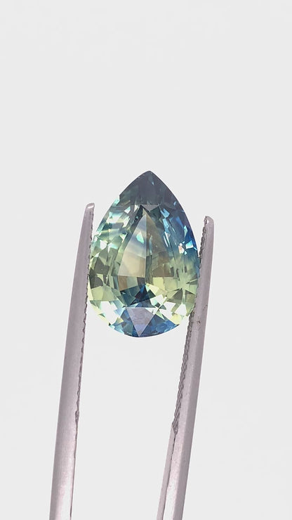 Green Sapphire — 7.71ct Pear | 14.79x10.10mm | Tanzania | Heated